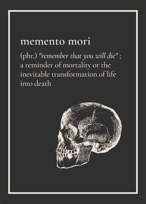 the term memento mori means